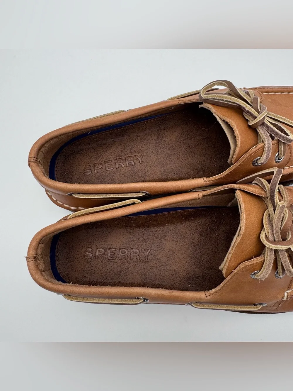 Sperry A/O 2-Eye Sahara Leather Boat Shoes Royal Brown Men 10.5 W NIB